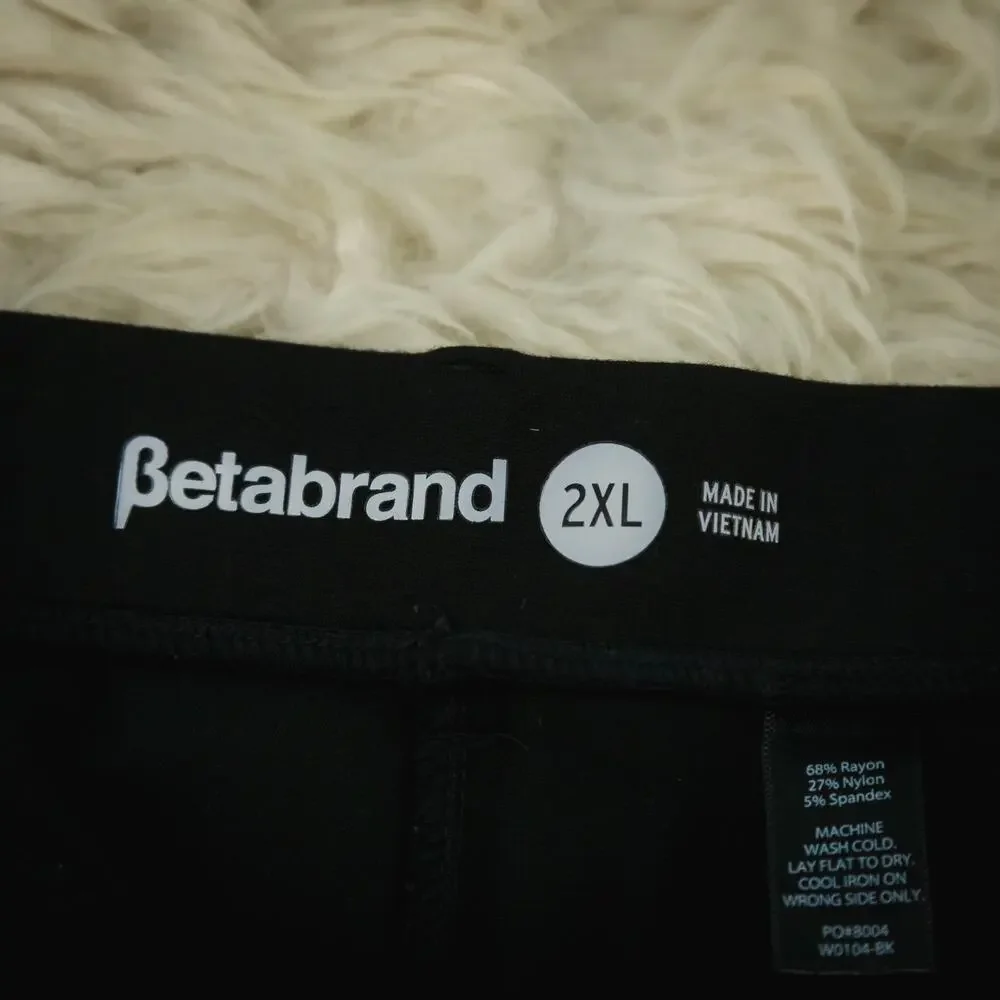Betabrand Plus Size 2XL Black Classic Yoga Dress Pull On Straight Leg Knit Pants - Picture 3 of 5